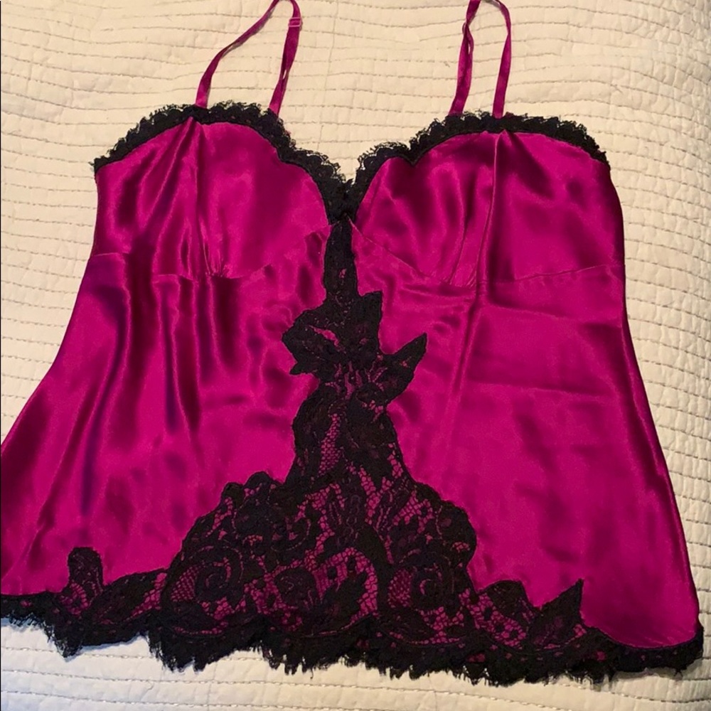 Fuschia 100% Silk Camisole Women’s Plus Size 16